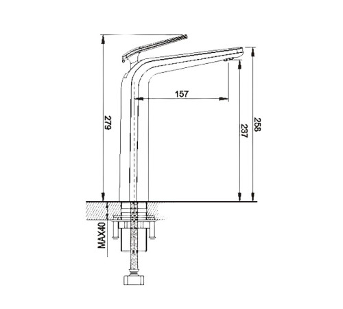 Смеситель для раковины высокий Rose R39F R3911F, белый/хром