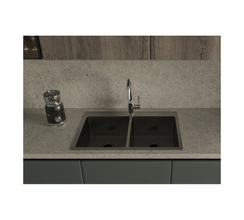 Кухонная мойка Rivelato Rinox 7450 2В PVD, черный