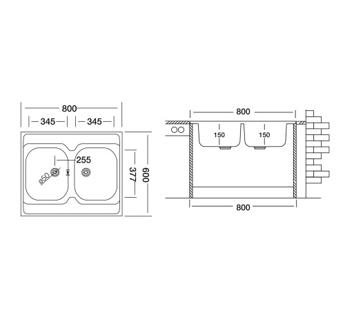 Кухонная мойка UKINOX Стандарт STM800.600 20--6C 3C-, 60*80