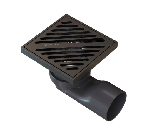 Душевой трап точечный Knotlor SDSL100GM, вороненая сталь