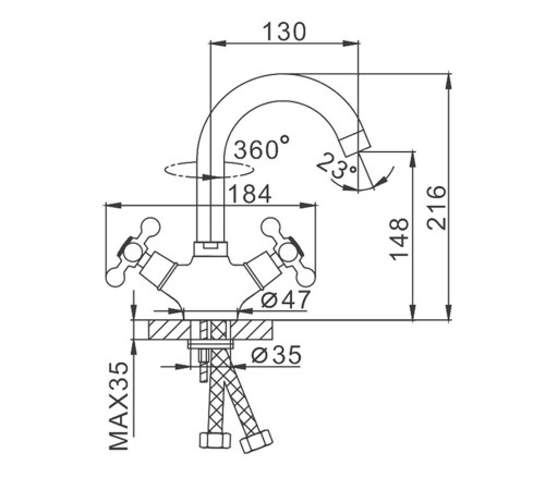 Смеситель для раковины Frap F1319, хром