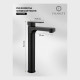Cмеситель для раковины высокий FILARETE Retta FL6030BL, черный