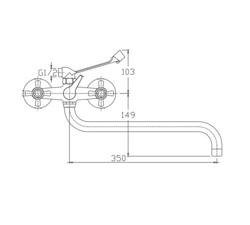 Смеситель для ванны Haiba HB2618, хром