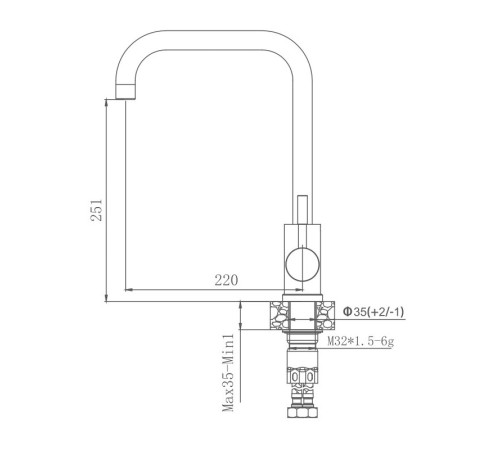 Смеситель для кухни Haiba HB71304-4, сталь