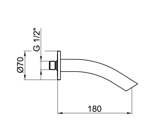 Излив Webert Aria AC0869844, белый