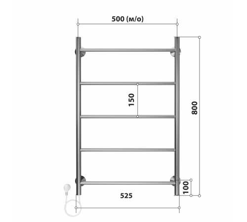 Полотенцесушитель электрический Stelmix 80x50 см, прямой