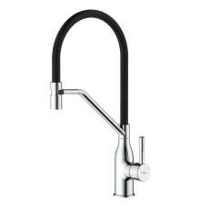Смеситель для кухни с гибким изливом и режимом душ FRAP F4497, хром