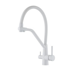 Смеситель для кухни с подключением фильтра воды Fmark FS0662-W, белый