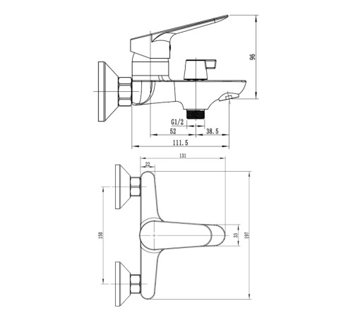 Смеситель для ванны ESKO KZ54W, белый