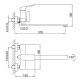 Смеситель для ванны FRAP F2286-6, черный