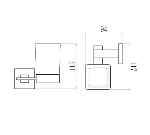 Стакан для ванной комнаты Savol S-06558A, хром