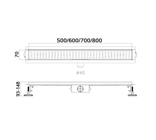 Душевой лоток Haiba HB93700-7, черный