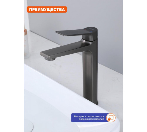 Смеситель для раковины высокий Prohanss P66.15.09, графит
