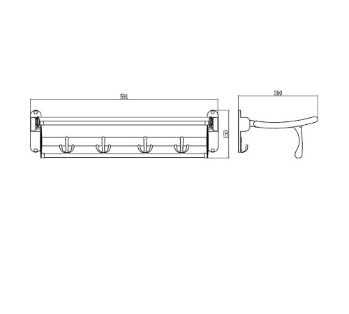 Полка для полотенец Savol S-009099, хром