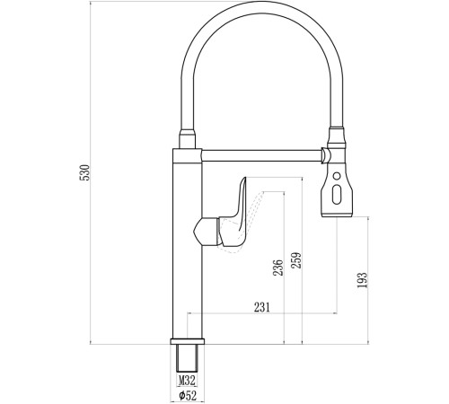 Смеситель для кухни с гибким изливом и режимом душ Savol S-002803-04, хром