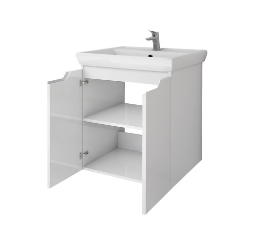 Тумба с раковиной подвесная Dreja Q Plus (D) 55 см, белый