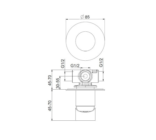 Смеситель для душа встраиваемый Webert ONE-B NB880101560, черный