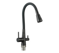 Смеситель для кухни с подключением фильтра воды Fmark FS1062-H01-2, черный