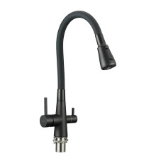 Смеситель для кухни с подключением фильтра воды Fmark FS1062-H01-2, черный