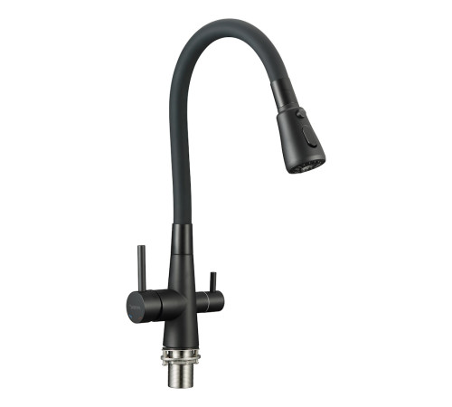 Смеситель для кухни с подключением фильтра воды Fmark FS1062-H01-2, черный