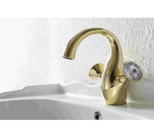 Смеситель для раковины Bravat Swan F14287G-ENG, золото