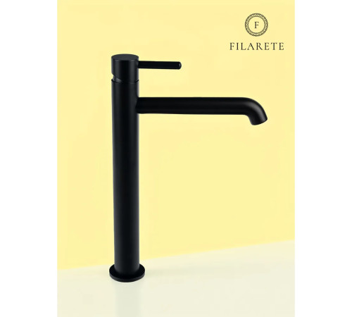 Смеситель для раковины высокий FILARETE Roun FL6020BL, черный