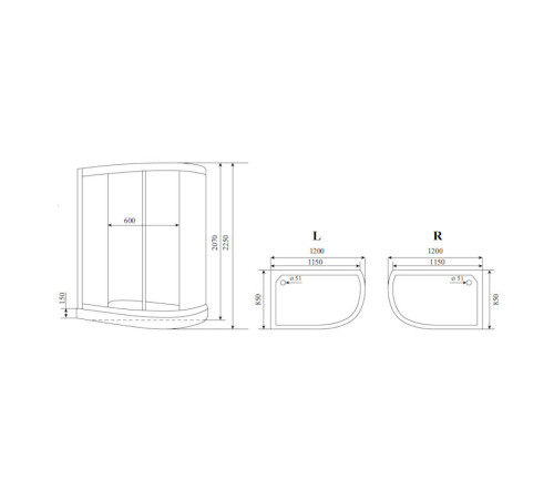 Душевая кабина Timo Lux T-7702R, 120x85x225
