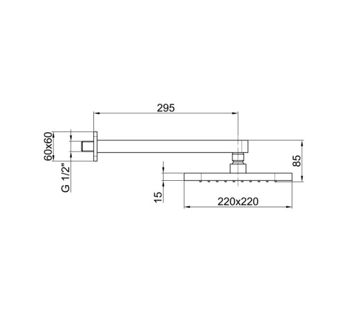 Верхний душ Webert AC0843015PVC, хром