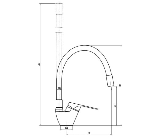 Смеситель для кухни VODA Elastic hose EH519B