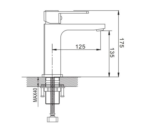 Смеситель для раковины Shevanik S9701H, черный