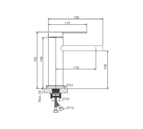 Смеситель для раковины BELZ B10813-7, черный