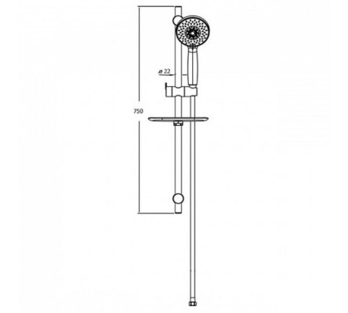 Душевой гарнитур Bravat Waterfall D154CP-2-RUS, хром