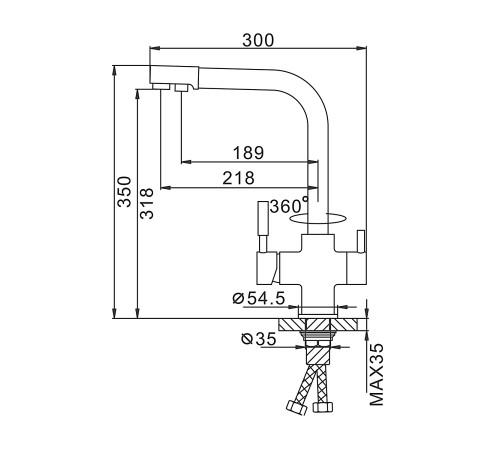 Смеситель для кухни с подключением фильтра FRAP F4352-24, белый