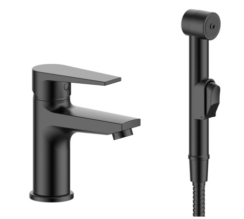 Смеситель для раковины с гигиеническим душем ESKO Budapest black BT27HB, черный