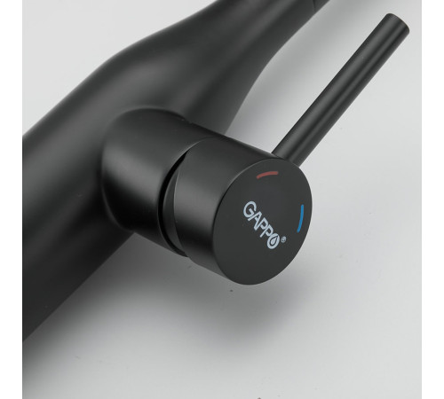 Смеситель для кухни с выдвижным изливом и режимом душ GAPPO G4398-46, черный