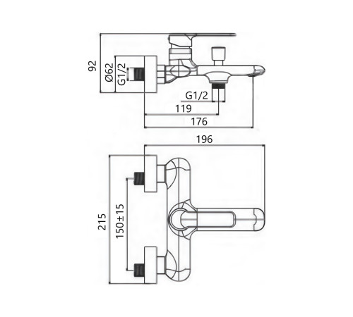 Смеситель для ванны Maretti Ария AR22RF845, хром