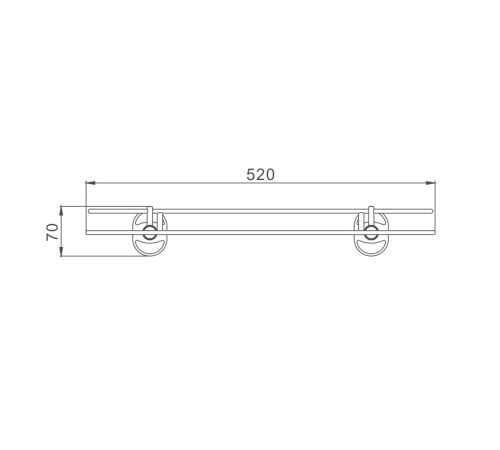 Полка стеклянная D-Lin D260700-1, хром