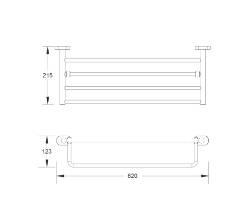 Полка для полотенец Shevanik SG5108T, оружейная сталь