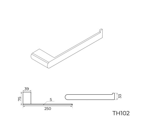 Полотенцедержатель Knotlor TH102BL, черный