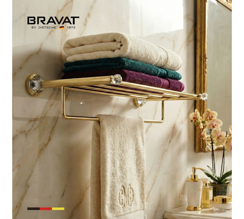 Полка для полотенец BRAVAT D7282G-SW,  золотой