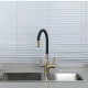 Смеситель для кухни с гибким изливом и подключением фильтра FRAP F4396-3, золотой сатин