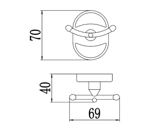 Крючок для ванной комнаты Savol S-007054, хром