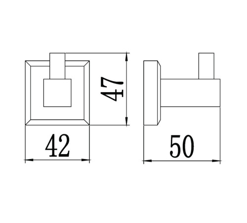 Крючок для ванной комнаты Savol S-009553, хром