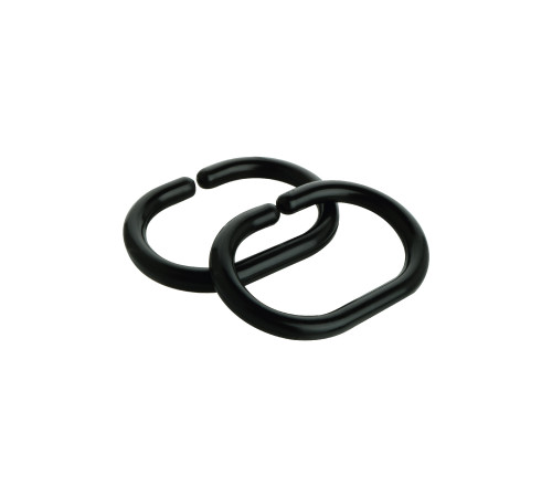Кольца для шторки Fixsen, черные, 12 шт, FX-1000B