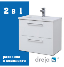 Тумба с раковиной подвесная Dreja Gio 80 см, белый