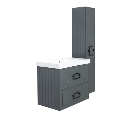 Тумба под раковину подвесная La Fenice Cubo TWIN FNC-01-CUB-G-80-2, серо-зеленая