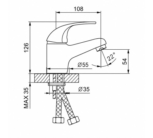 Смеситель для раковины Frap F1002-B, хром