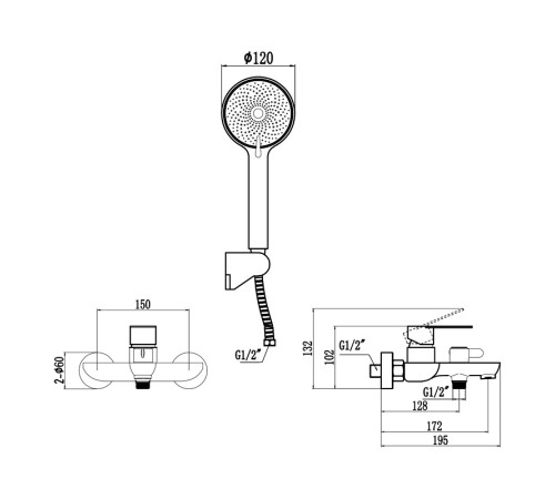 Смеситель для ванны Fmark FS8803C, матовое золото