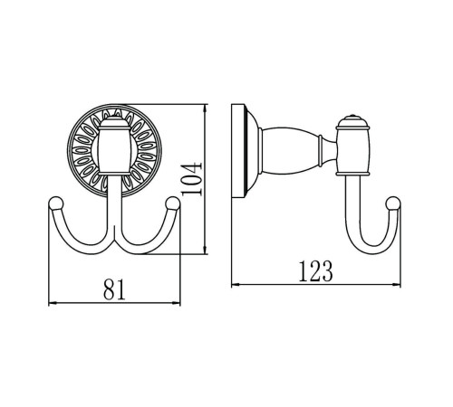 Крючок для ванной комнаты Savol S-006654C, бронза