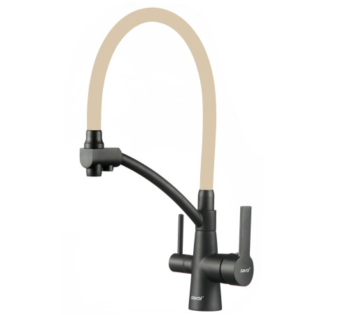 Смеситель для кухни с подключением к фильтру Savol S-L1805H-12, черный
